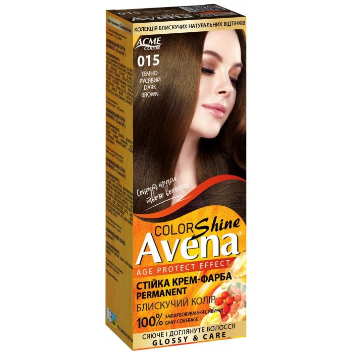Крем-краска Acme Avena Gloss Color №015 Темно-русый, 133 мл - 